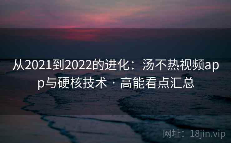 从2021到2022的进化：汤不热视频app与硬核技术 · 高能看点汇总