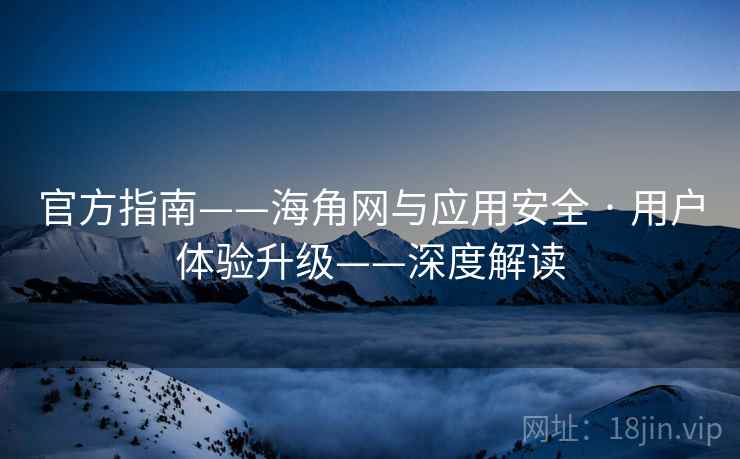 官方指南——海角网与应用安全 · 用户体验升级——深度解读