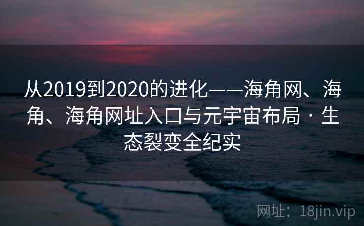 从2019到2020的进化——海角网、海角、海角网址入口与元宇宙布局 · 生态裂变全纪实