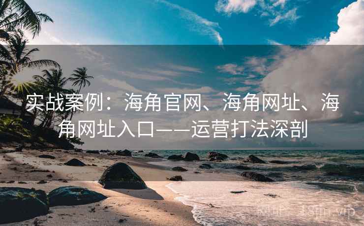 实战案例：海角官网、海角网址、海角网址入口——运营打法深剖