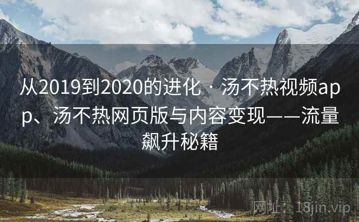 从2019到2020的进化 · 汤不热视频app、汤不热网页版与内容变现——流量飙升秘籍  第2张