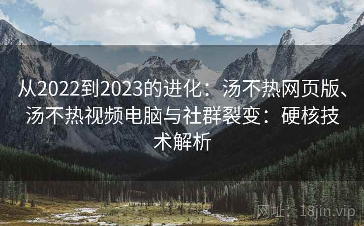 从2022到2023的进化：汤不热网页版、汤不热视频电脑与社群裂变：硬核技术解析  第1张