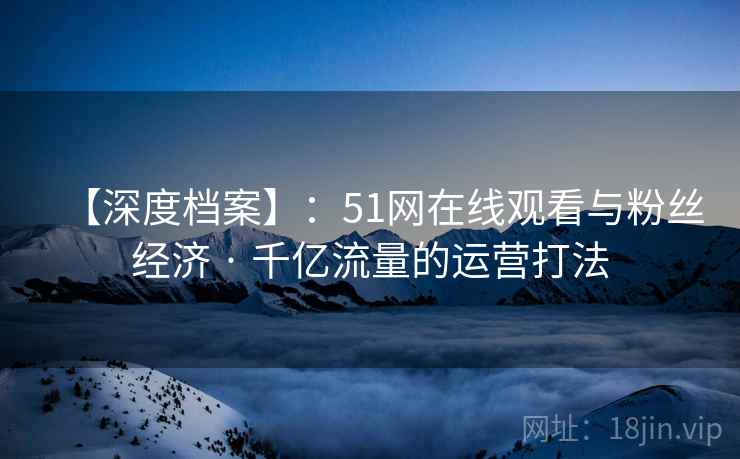 【深度档案】：51网在线观看与粉丝经济 · 千亿流量的运营打法